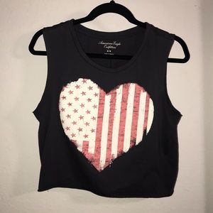 American Eagle cropped muscle tank
